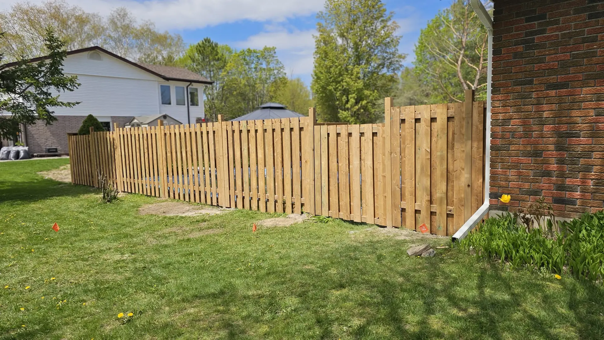 Panel style wood fence