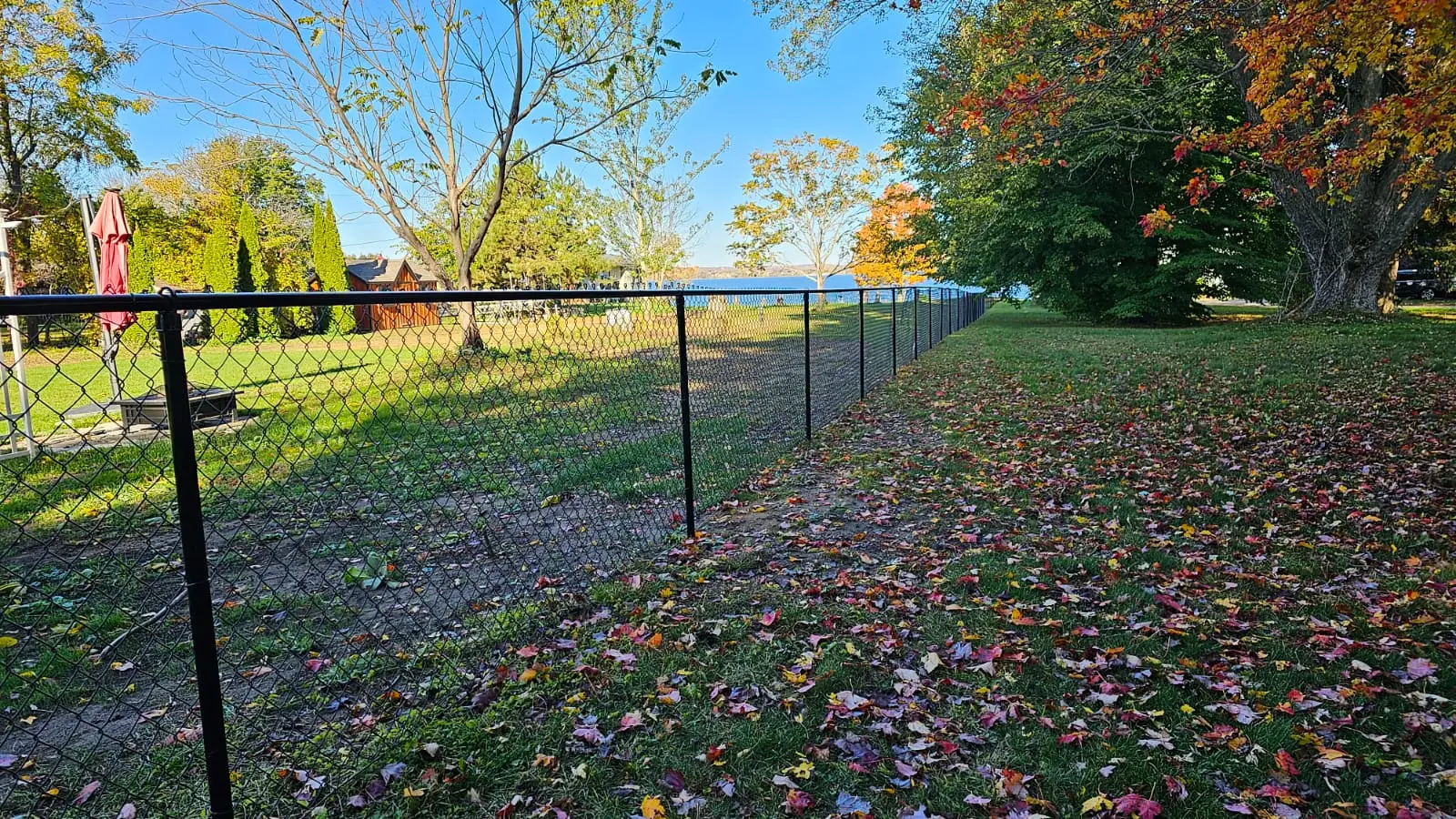 Residential Chain Link Fence near lake