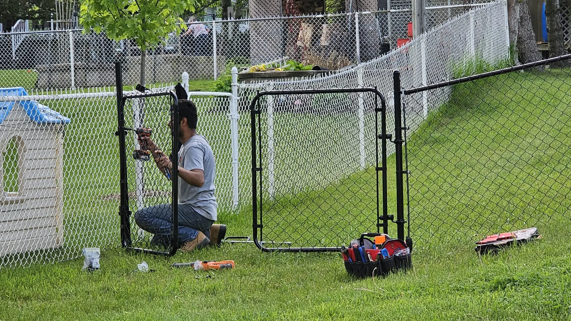 Residential Chain link Fence work by Peterborough Fences team